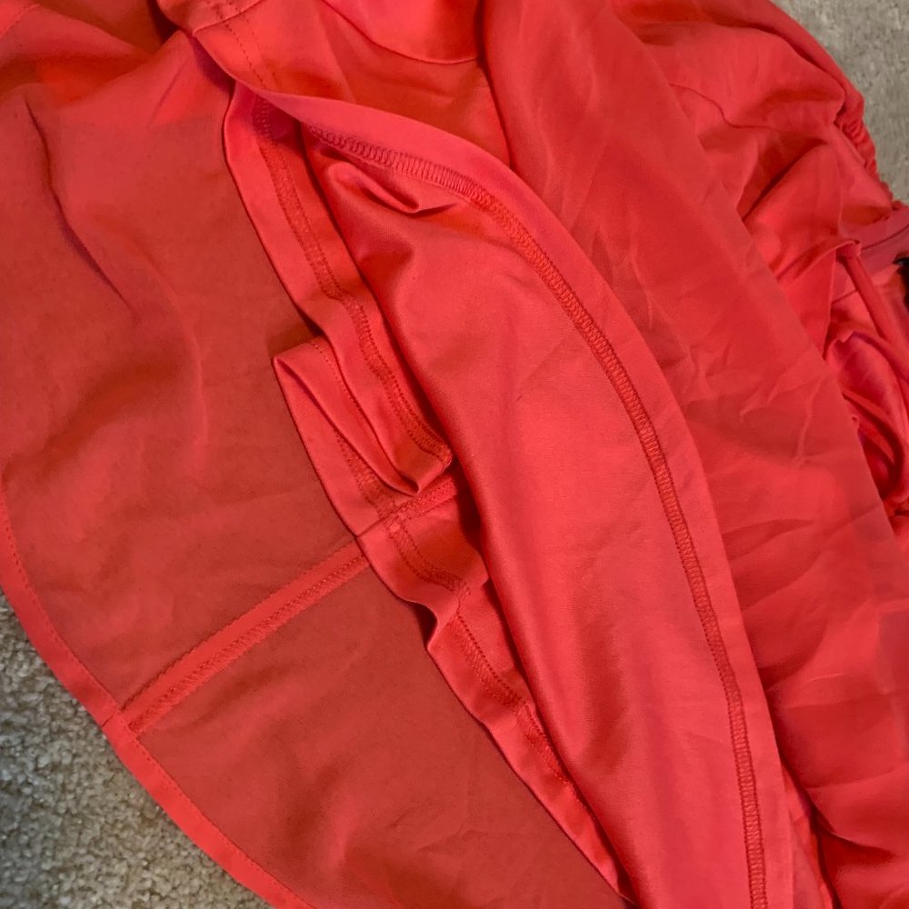 Lulu's Good Deeds Lace Up Back Dress Bright Coral Size M - Picture 7 of 9